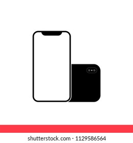Smartphone vector icon, phone X symbol. Simple, flat design for web or mobile app