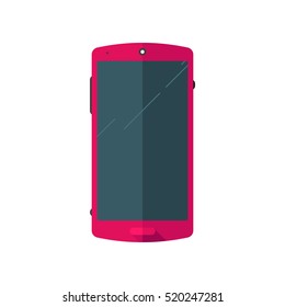 Smartphone. Vector icon. Pink