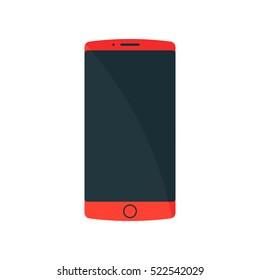 Smartphone. Vector icon. Red