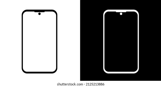 Smartphone vector icons, Mobile phone illustrations. flat linear minimal trendy modern stroke logo graphic art design isolated on white and black background