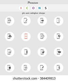 Smartphone vector icons for web sites and user interface