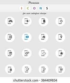 Smartphone vector icons for web sites and user interface