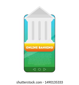 Smartphone vector illustartion of online banking, finance landing page app