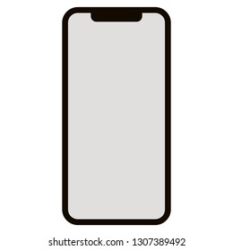 smartphone,   vector illustration, flat style,front view