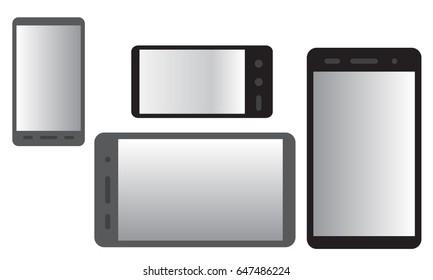 Smartphone vector illustration. Mobile phone with blank screen. 