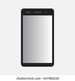 Smartphone vector illustration. Mobile phone with blank screen. 