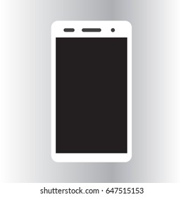 Smartphone vector illustration. Mobile phone with black screen. 