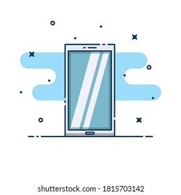 Diseño de simulación de ilustraciones vectoriales de Smartphone. Diseño plano. teléfono futuro.