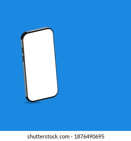 Smartphone vector illustration on blue background for advertising background or mockup