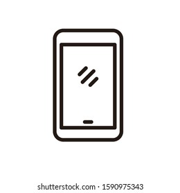 Smartphone vector illustration with simple black line design isolated on white background 