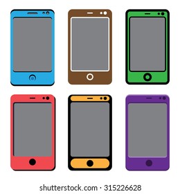 Smartphone vector illustration with variations             