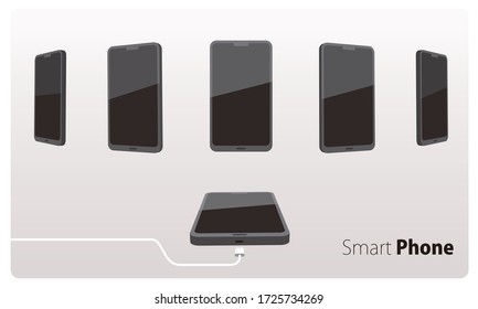 Smartphone vector illustration of various angles