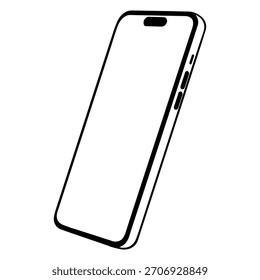 Ilustración dibujada a mano de la línea de Vector del teléfono inteligente