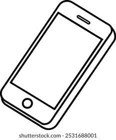 Smartphone vector line art image