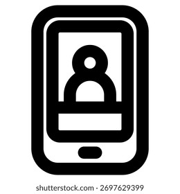 Icono de línea de Vector de teléfono inteligente en negrita