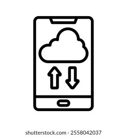 Smartphone Vector Lineal Icon on white background.