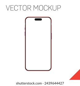Smartphone Vector Mockup on White Background Stock Illustration EPS10