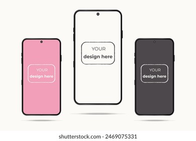 Maqueta de Vector de teléfono inteligente sobre fondo blanco
