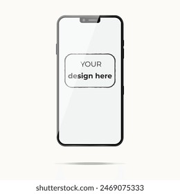 Smartphone vector mockup on white background