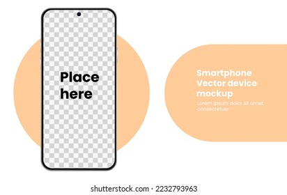 parodia del vector de smartphone con pantalla transparente reemplazable. Vector de dispositivo Smartphone.