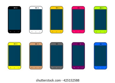 Smartphone in vector on a white background.Smartphone vector illustration.Smartphone logo.