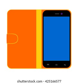 Smartphone in vector on a white background.Smartphone logo.Smartphone in a case.