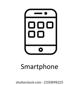 Smartphone Vector  outline Icon Design illustration. User interface Symbol on White background EPS 10 File