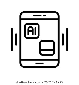 Smartphone Vector outline icon. Eps10 file 
