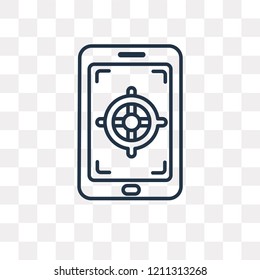 Smartphone vector outline icon isolated on transparent background, high quality linear Smartphone transparency concept can be used web and mobile