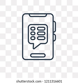 Smartphone vector outline icon isolated on transparent background, high quality linear Smartphone transparency concept can be used web and mobile