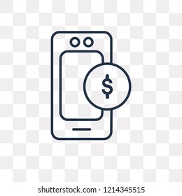 Smartphone vector outline icon isolated on transparent background, high quality linear Smartphone transparency concept can be used web and mobile