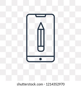 Smartphone vector outline icon isolated on transparent background, high quality linear Smartphone transparency concept can be used web and mobile