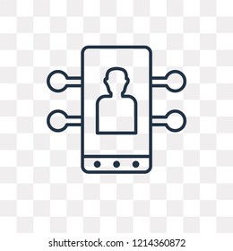 Smartphone vector outline icon isolated on transparent background, high quality linear Smartphone transparency concept can be used web and mobile