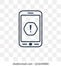 Smartphone vector outline icon isolated on transparent background, high quality linear Smartphone transparency concept can be used web and mobile