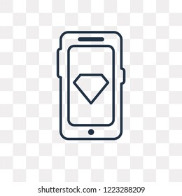 Smartphone vector outline icon isolated on transparent background, high quality linear Smartphone transparency concept can be used web and mobile