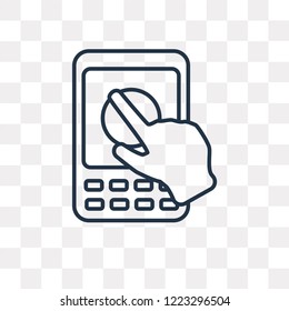 Smartphone vector outline icon isolated on transparent background, high quality linear Smartphone transparency concept can be used web and mobile