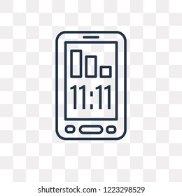 Smartphone vector outline icon isolated on transparent background, high quality linear Smartphone transparency concept can be used web and mobile