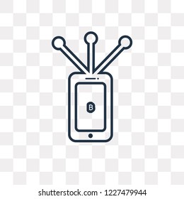 Smartphone vector outline icon isolated on transparent background, high quality linear Smartphone transparency concept can be used web and mobile