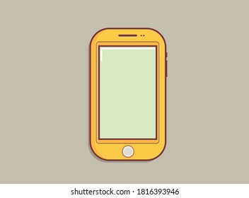 Smartphone vector outline style flat illustation