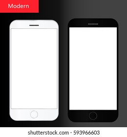 Smartphone vector realistic. Mobile phone. Smartphone isolated on white. Modern mobile phone. 