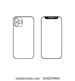 smartphone vector silhouette isolated on white background