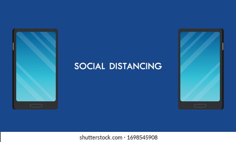 Smartphone vector. social distancing poster.