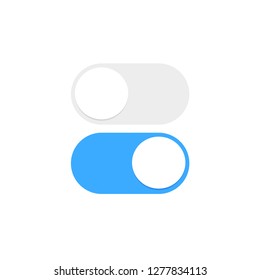 Smartphone vector switch set buttons, ON and OFF icons. Flat design style sliders. Phone preferences vector illustration switchers. 