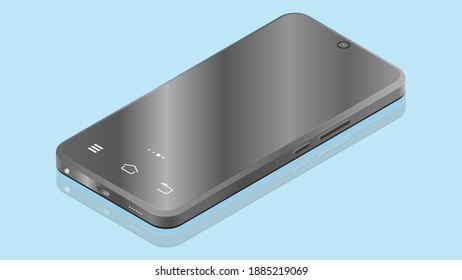 Smartphone vector view is isometric. Realistic smartphone mockup set. Vector mobile. Template for infographics or presentation UI design.