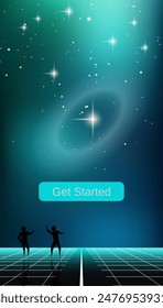 Smartphone vector wallpaper. Night sky vector background