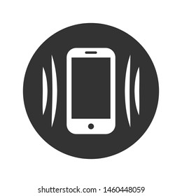 Smartphone vibration icon. Flat design. Phone connection sign. Vector illustration isolated on white background.