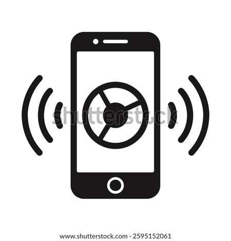 Smartphone Vibration Icon Isolated on White Background