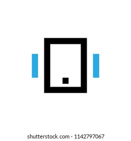 Smartphone vibration vector icon. Pictogram from set Smartphone Essentials. Isolated on white background
