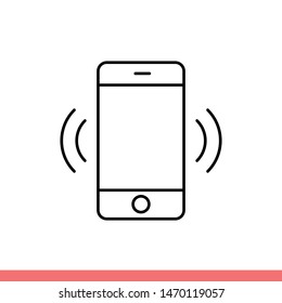 Smartphone vibration vector icon, ringer mobile symbol. Simple, flat design for web or mobile app