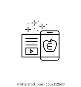 Smartphone, video, apple icon. Simple line, outline vector of online educationa icons for ui and ux, website or mobile application